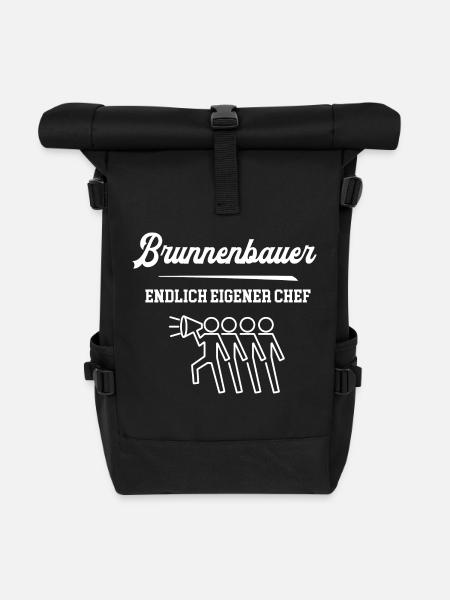 Brunnenbauer Endlich Eigener Chef Brunnenbau - Rolltop Rucksack - Schwarz
