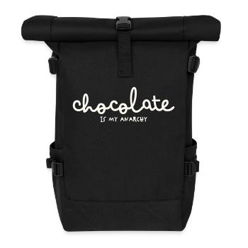 CHOCOLATE IS MY ANARCHY - Roll Top Backpack - black - Front