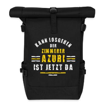 Zimmerer Azubi Ausbildung Lehre Zimmererlehre - Rolltop Rucksack - Schwarz - Vorne