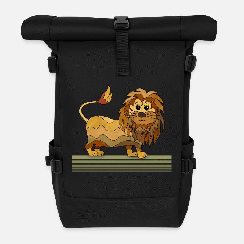 Löwe - Rolltop Rucksack - Schwarz