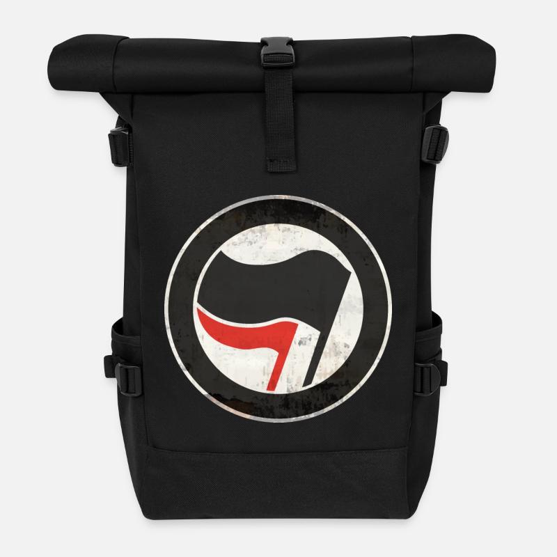 ANTIFA - Rolltop Rucksack - Schwarz