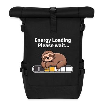 Faules Faultier – Lustiges Energiespar-Design - Rolltop Rucksack - Schwarz - Vorne