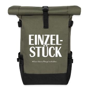 Einzelstück- kann kleine Mängel enthalten - Rolltop Rucksack - Olive/Schwarz - Vorne