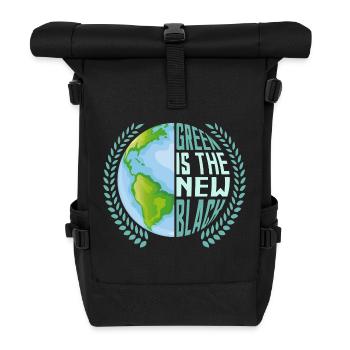 Green Is The New Black Planet Earth Day - Roll Top Backpack - black - Front