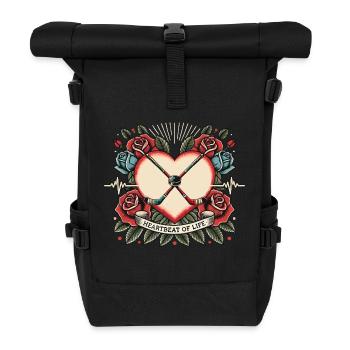 Herzschlag Eishockey - Rolltop Rucksack - Schwarz - Vorne