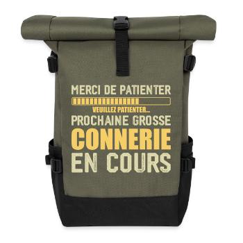 Prochaine connerie rigolo - Sac à dos roll top - olive/noir - Devant