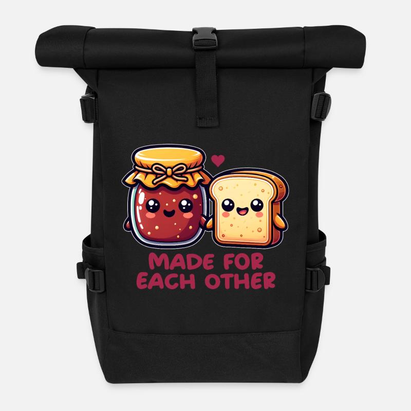 Brot und Marmelade - Rolltop Rucksack - Schwarz