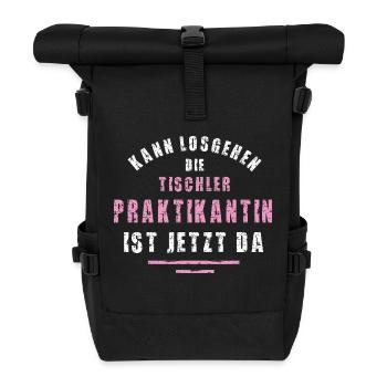Tischler Praktikantin Danke Praktikum Tischlerei - Rolltop Rucksack - Schwarz - Vorne