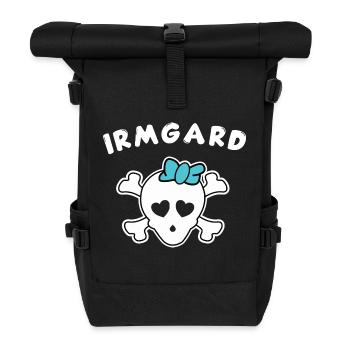 Piratin Irmgard Design für Mädchen und Frauen - Rolltop Rucksack - Schwarz - Vorne