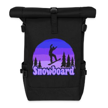 Snowboard Snowboarding - Roll Top Backpack - black - Front