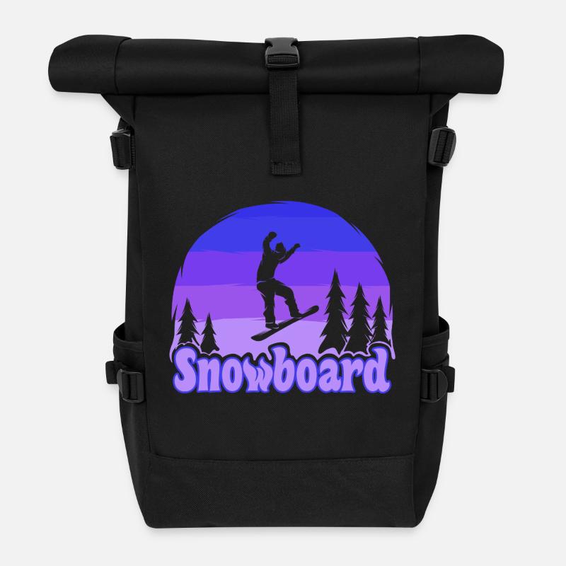 snowboard snowboarding - Rolltop Rucksack - Schwarz