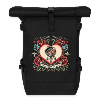 Herzschlag Grill - Rolltop Rucksack - Schwarz - Vorne