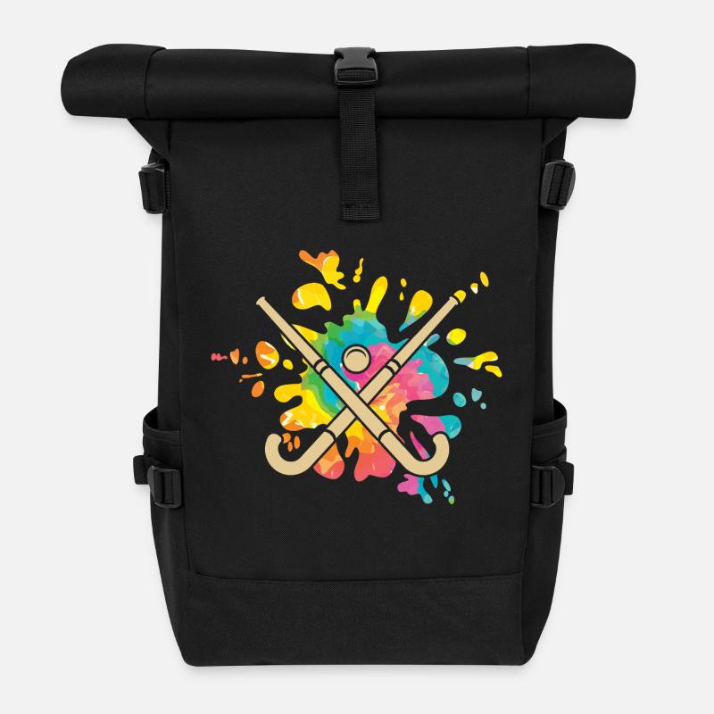 Feldhockeyspieler Feldhockey - Rolltop Rucksack - Schwarz