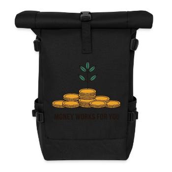 L’ARGENT TRAVAILLE POUR VOUS - Sac à dos roll top - noir - Devant