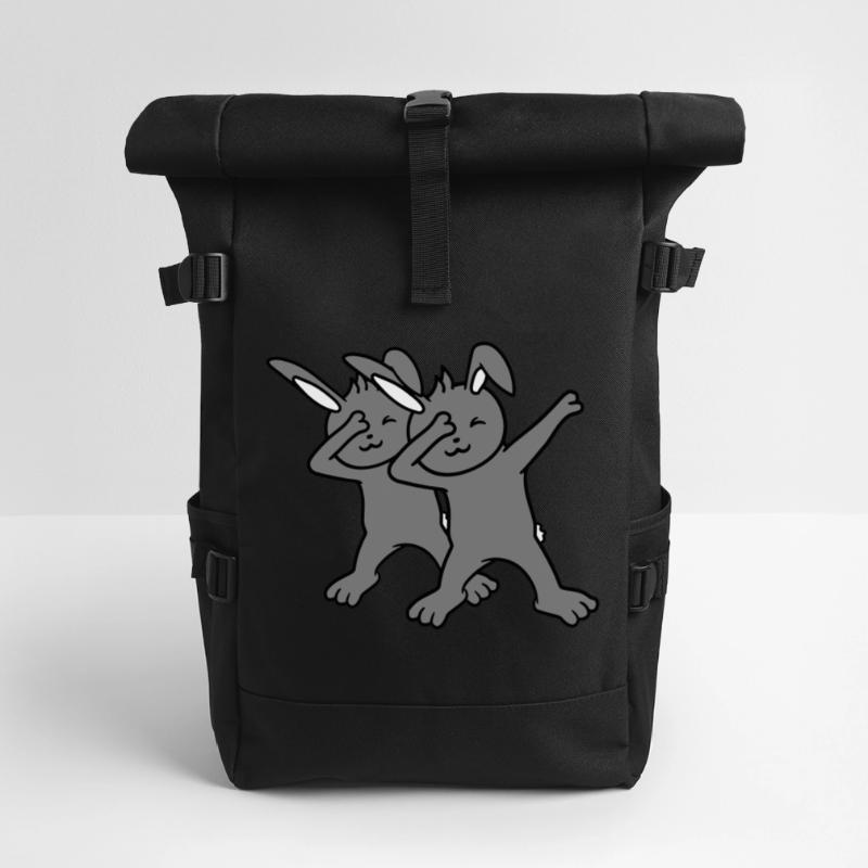2 Hasen Dabbing Dab Dance Pose Tanzen Freunde Team Rolltop Rucksack