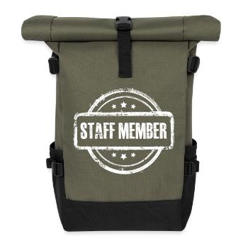 Staff Stamp - Roll Top Backpack - olive/black - Front