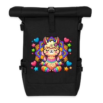 Meditierendes Lama Mandala Yoga Meditation - Rolltop Rucksack - Schwarz - Vorne