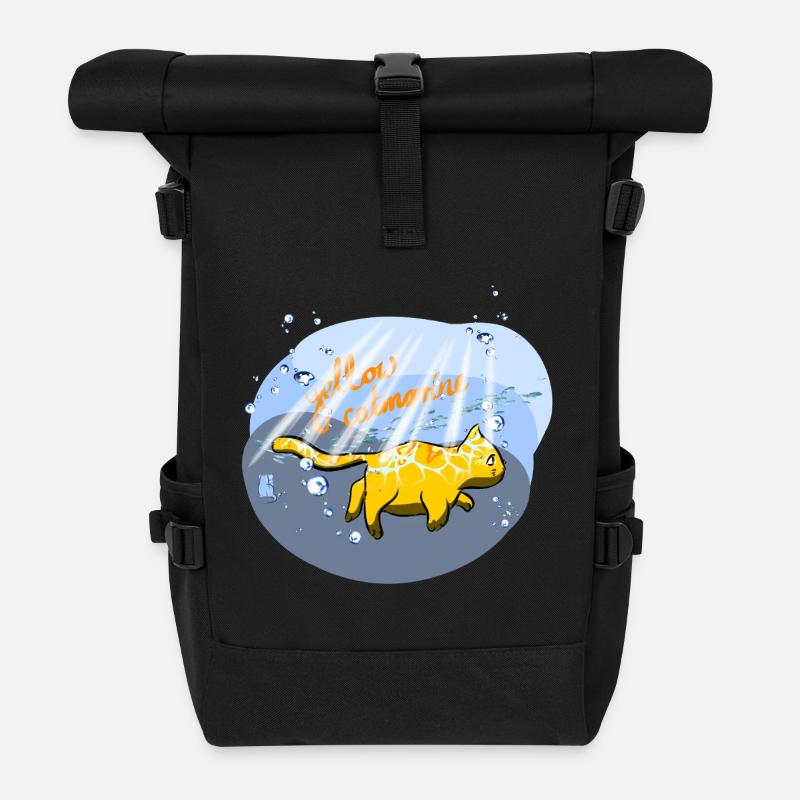 Yellow Catmarine - Rolltop Rucksack - Schwarz