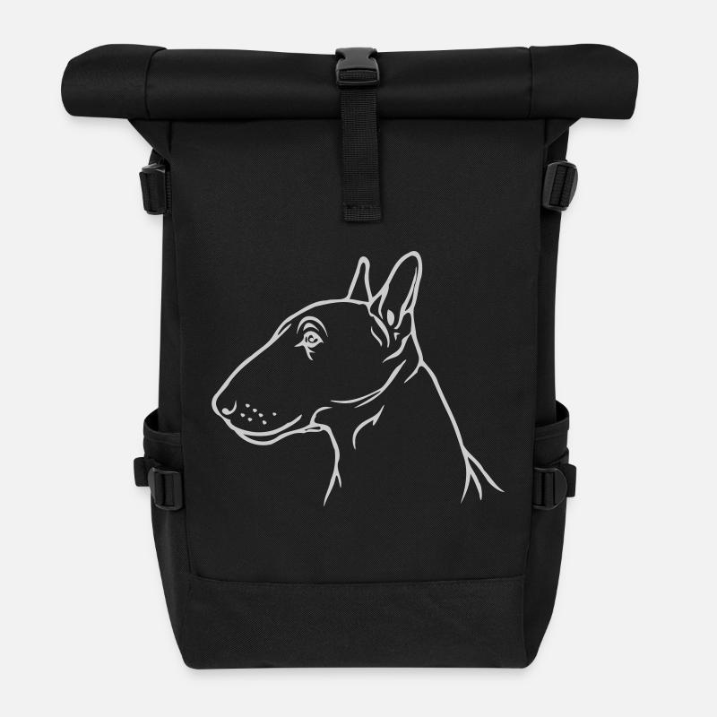 Bull terrier miniature tête de profil - Sac à dos roll top - noir