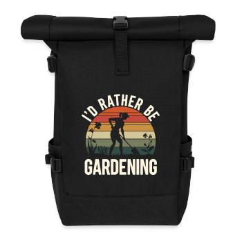 Prefer Gardening: Retro Garden Love - Roll Top Backpack - black - Front