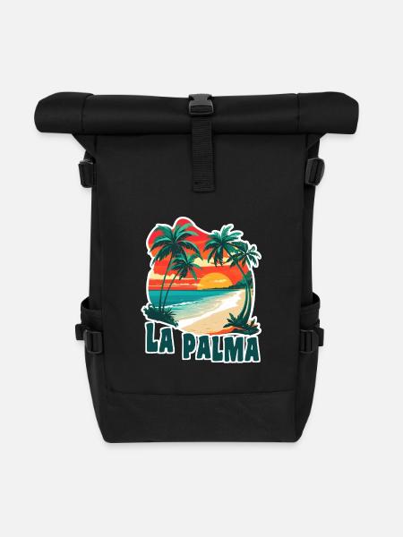 La Palma Kanaren - Rolltop Rucksack - Schwarz