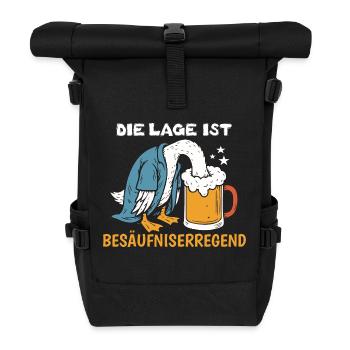 Die Lage ist besäufniserregend lustige Sauf Gans - Rolltop Rucksack - Schwarz - Vorne