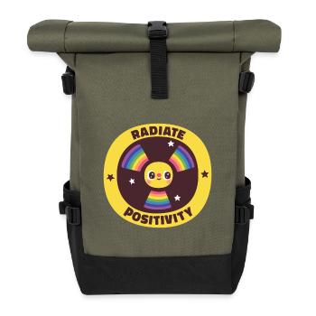 Cute Radiation Symbol Radiate Positivity Funny - Roll Top Backpack - olive/black - Front