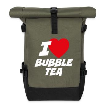 J’adore le thé à bulles - Sac à dos roll top - olive/noir - Devant