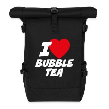 Ich liebe Bubble Tea - Rolltop Rucksack - Schwarz - Vorne