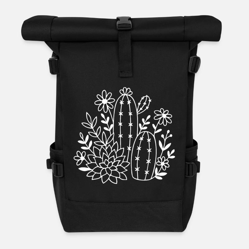 Wüstengarten-Blüten - Rolltop Rucksack - Schwarz