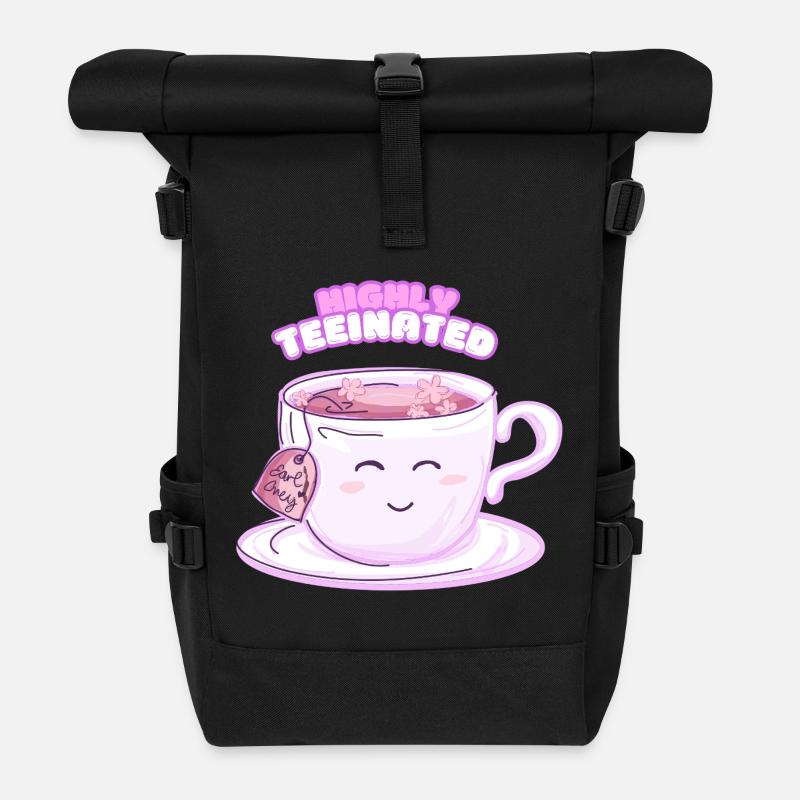 Highly Teeinated – Tee-shirt drôle avec le sourire - Sac à dos roll top - noir