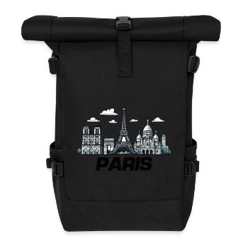 Paris, France, Ville - Sac à dos roll top - noir - Devant