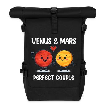 Venus & Mars Perfect Couple Love Design - Rolltop Rucksack - Schwarz - Vorne