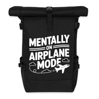 Mental im Flugzeugmodus - Rolltop Rucksack - Schwarz - Vorne