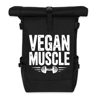 Vegan Muscle - Roll Top Backpack - black - Front
