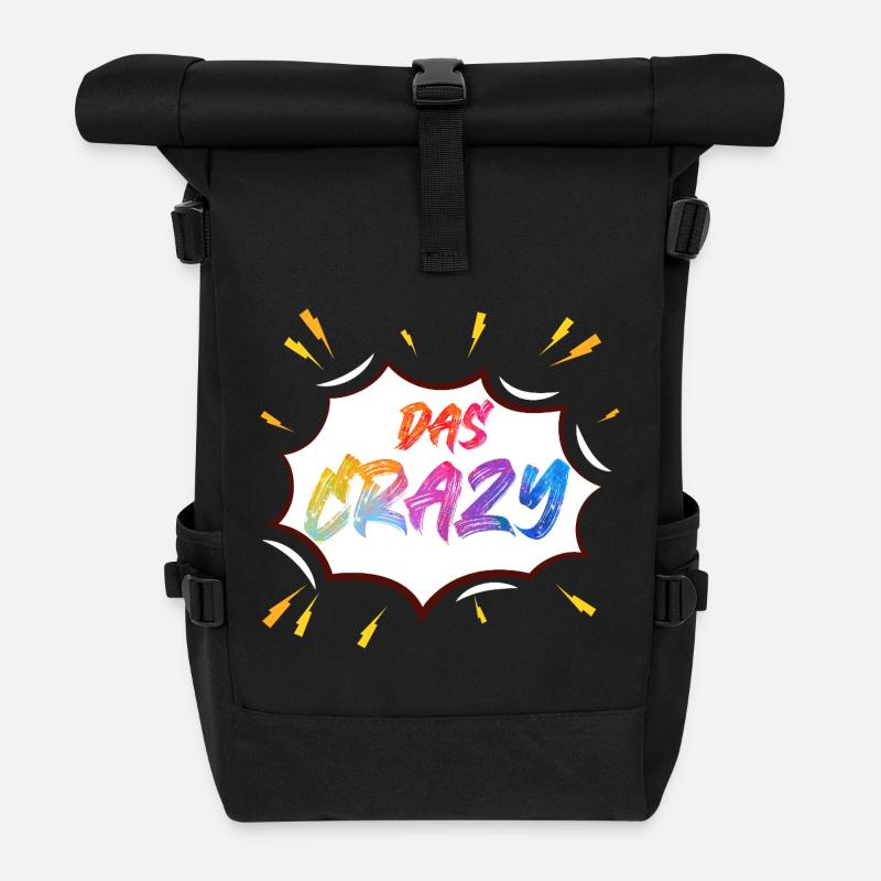 Das Crazy Farbknall - Rolltop Rucksack - Schwarz