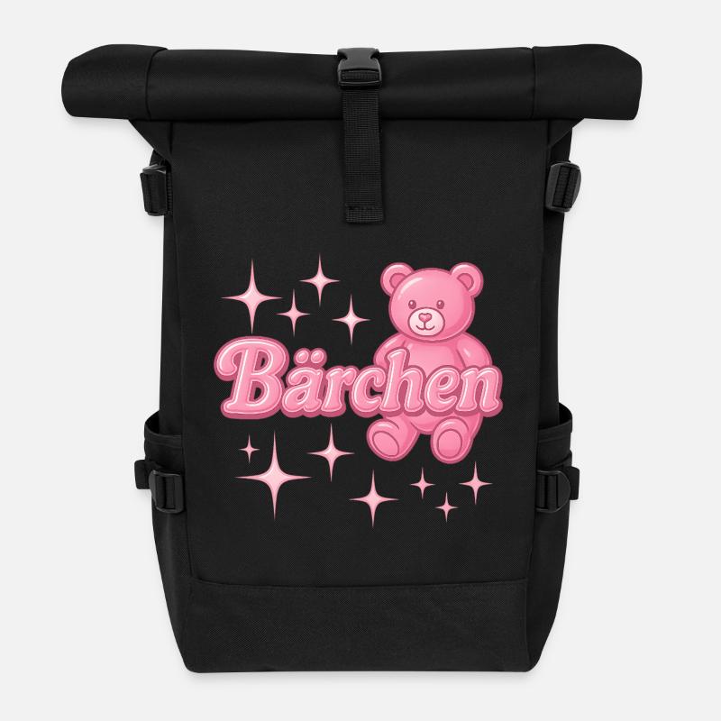bärchen / y2k spitzname statement design - Rolltop Rucksack - Schwarz