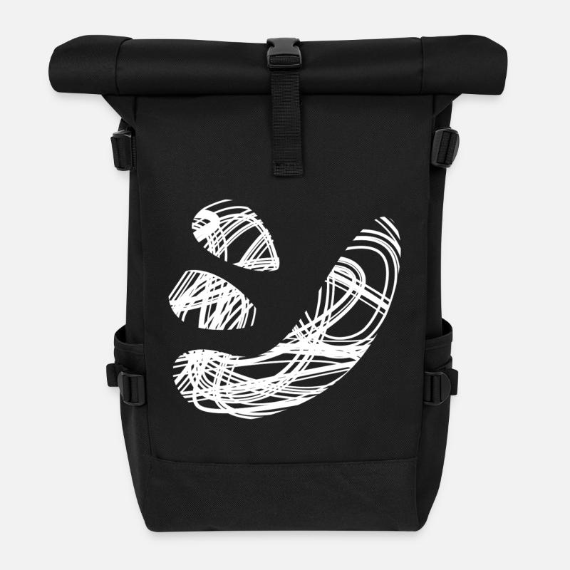 Japanischer Text 'シ' (shi) Muster - Rolltop Rucksack - Schwarz