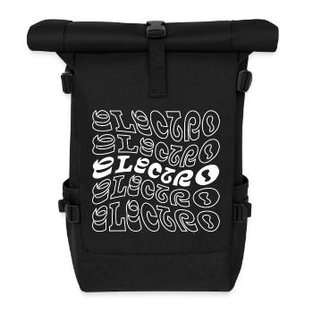 Electro music Spiral Typography - Roll Top Backpack - black - Front