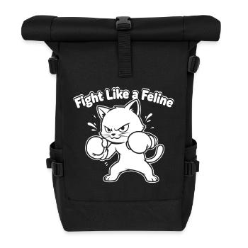 Kämpfe wie eine Katze - Rolltop Rucksack - Schwarz - Vorne