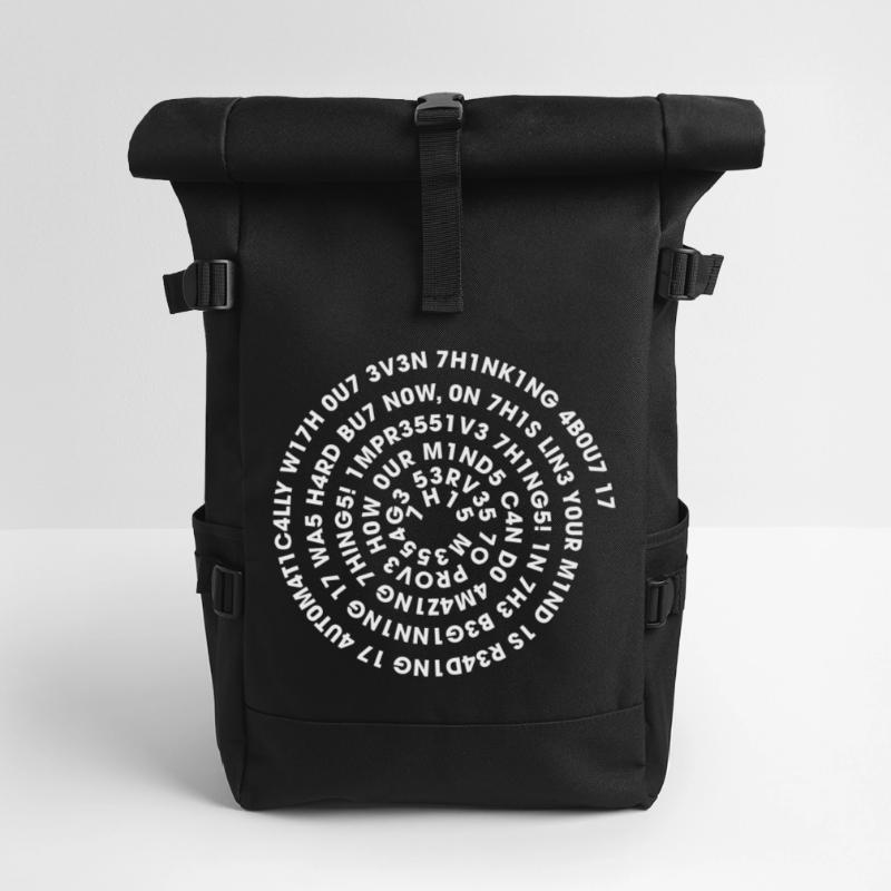Spirale Leetspeak – Nerd Code 1337 Geek Design Sac à dos roll top