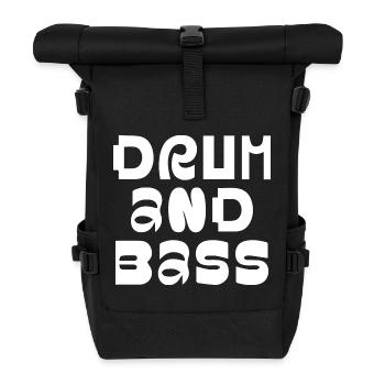 Drum and Bass Typographic Tee - Roll Top Backpack - black - Front