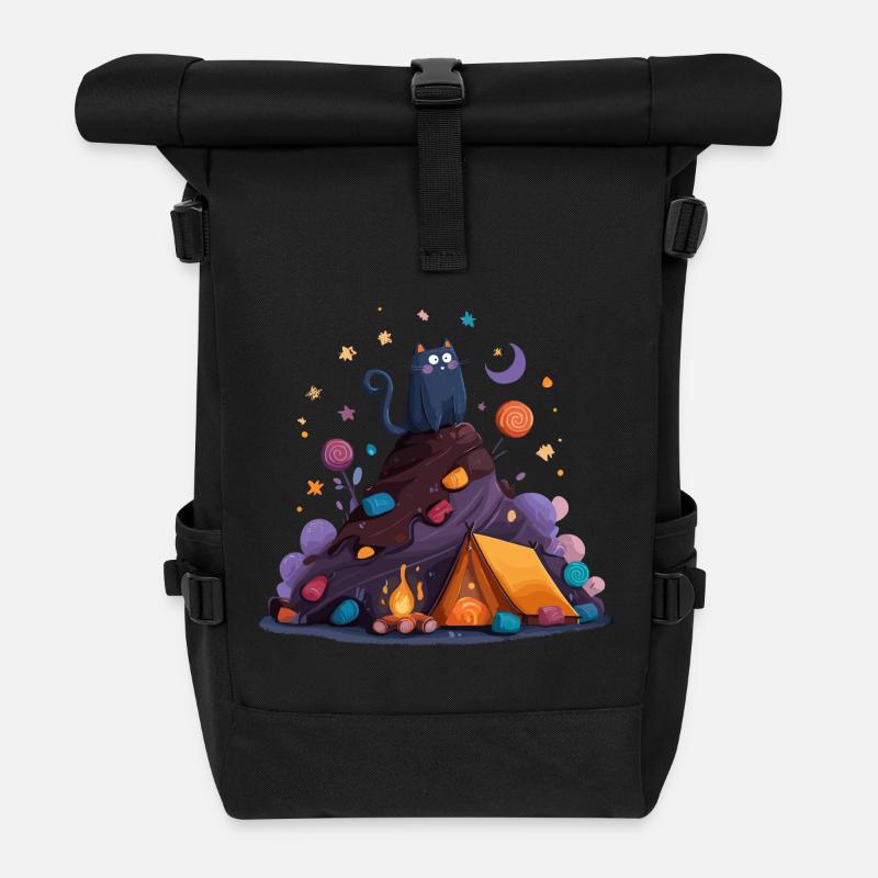 Katzencamp am Vulkan - Rolltop Rucksack - Schwarz