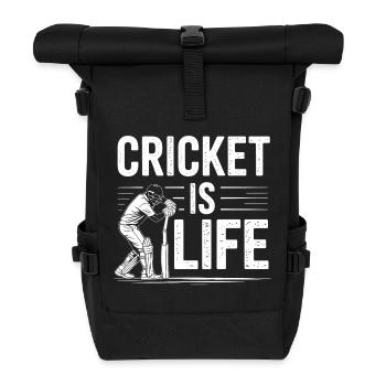 Lustiges Kricket Spruch Vintage Cricket Spiel - Rolltop Rucksack - Schwarz - Vorne