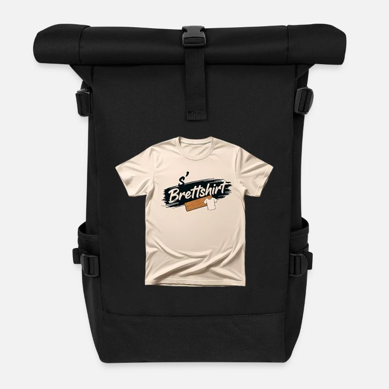 s' Board T-Shirt - Roll Top Backpack - black