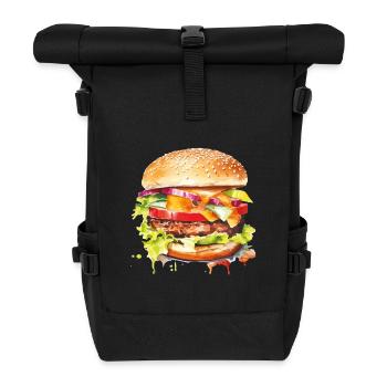 Hamburger Farbexplosion - Rolltop Rucksack - Schwarz - Vorne