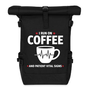 Humor Nurse Coffee & Patient Vital Signs - Roll Top Backpack - black - Front