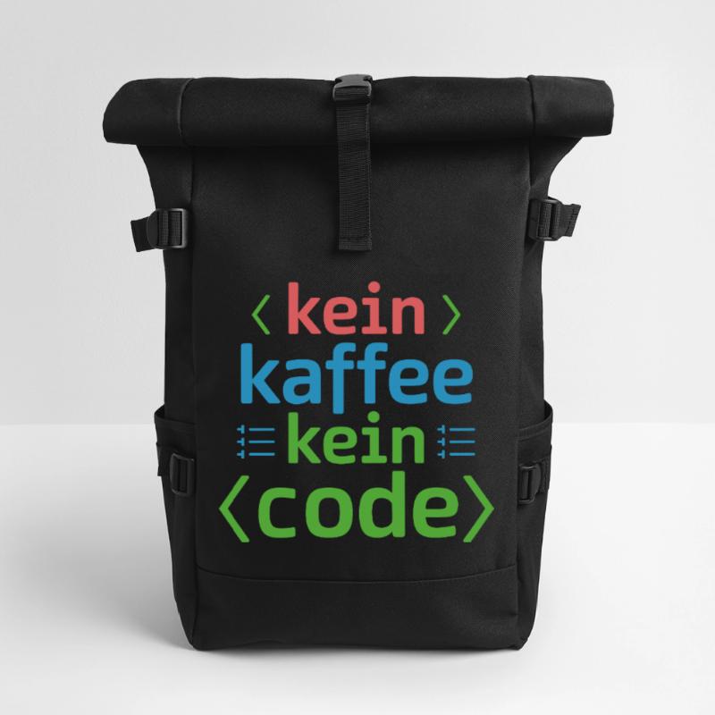 Kein Kaffee Kein Code Programmierer Informatiker Rolltop Rucksack