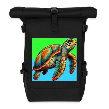 turtle - Roll Top Backpack - black - Front