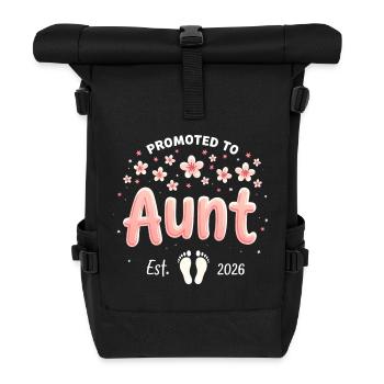 Tante 2026 Tante 2026 Befördert zu Tante 2026 - Rolltop Rucksack - Schwarz - Vorne